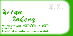 milan kokeny business card